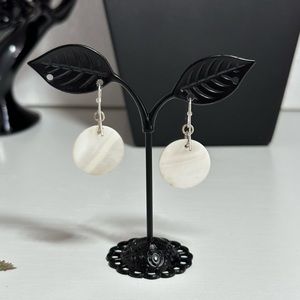 beautiful mother of pearl disc shaped earrings